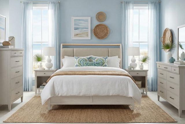 Legacy Classic Reflections Cashmere King Upholstered Panel Bed-1