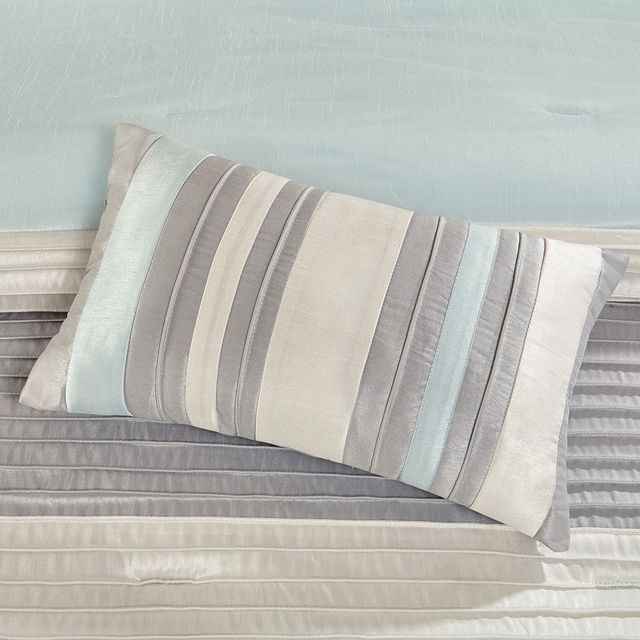 Olliix by Madison Park 7 Piece Aqua California King Amherst Comforter Set-3