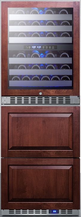 Summit® 24" Panel Ready Wine Cooler and Refrigerator Drawers-1