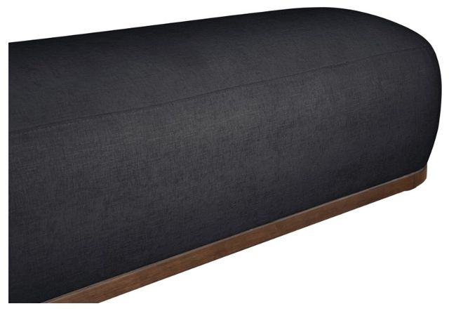 Meridian Furniture Calum Black/Walnut Chenille Chenille Fabric Bench-3