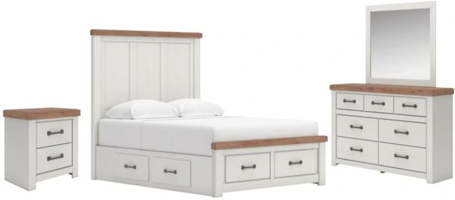 Benchcraft® Savonport 4-Piece Brown/White Queen Panel Storage Bedroom Set-0