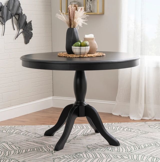 Linon Norah Black Pedestal Dining Table-1