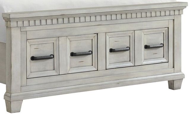 Elements International McCoy Antique White Queen Panel Storage Bed-1