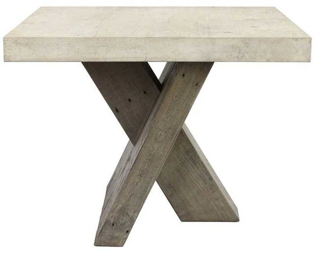 Classic Home Durant Antique White End Table with Distressed Gray Base-3
