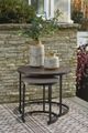 Signature Design by Ashley® Ayla 2-Pieces Brown Nesting End Tables Set with Black Metal Base-4