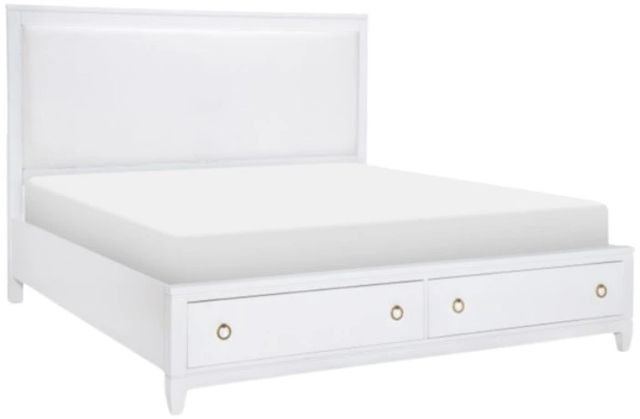 Legacy Classic Summerland White King Upholstered Panel Storage Bed-0