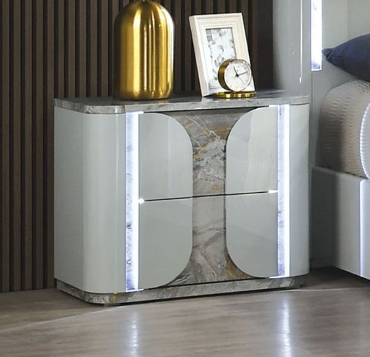 Furniture of America® Cleburne Light Gray Nightstand-0