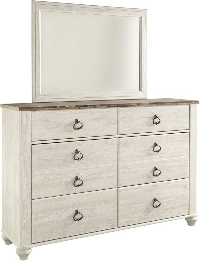 Signature Design by Ashley® Willowton Whitewash Bedroom Mirror-2