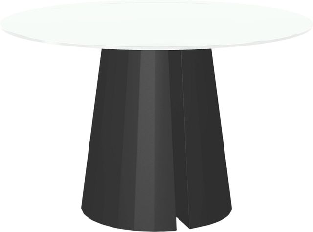 Amisco Customizable Gemma 48" Round Dining Table with 0.5" White Glass Top-0