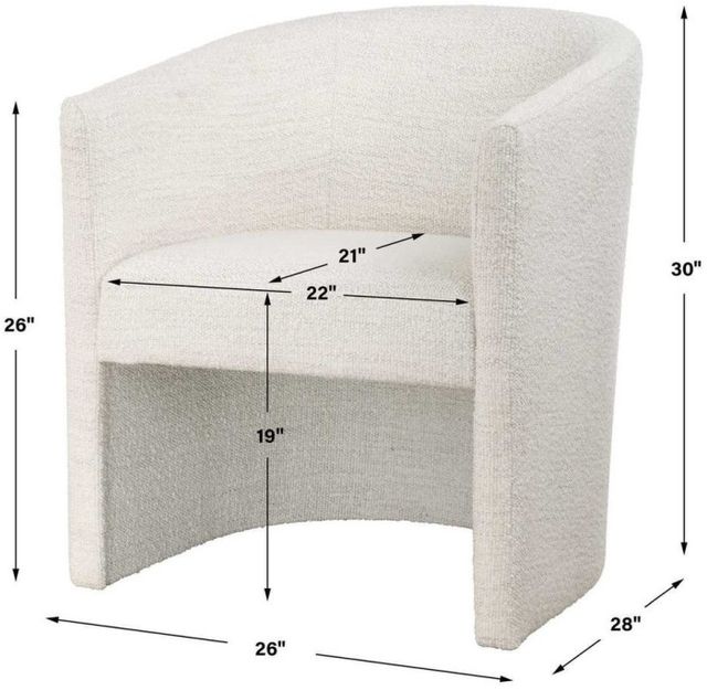Uttermost® Encompass White Dining Arm Chair-2