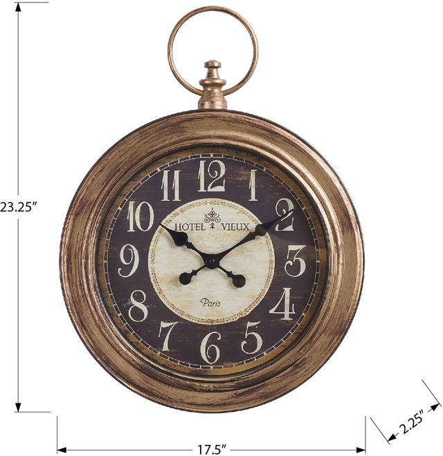 Monarch Specialties Inc. Antique Brown 18" Wall Clock-3