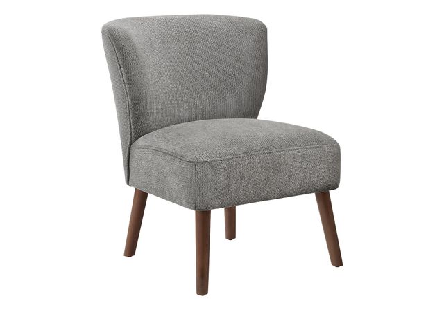 Monarch Specialties Inc. Light Grey 33" Upholstered Accent Chair with Walnut Wood Legs-0