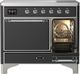 Ilve® Majestic III 40" Graphite Matte Pro Style Induction Range with Solid Door and Chrome Trim-4