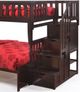Night & Day Furniture™ Peppermint Dark Chocolate Twin/Full Stair Bunk Bed-1