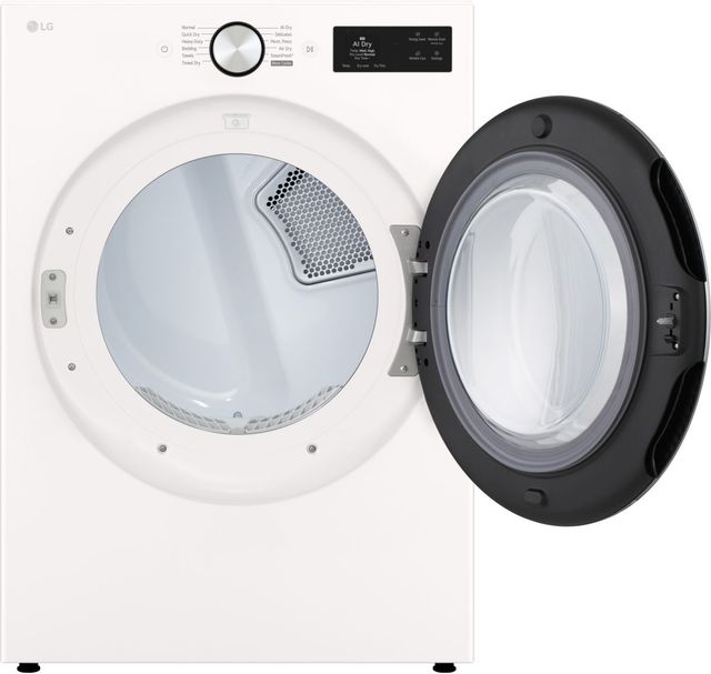 LG 7.4 Cu. Ft. Alpine White Smart Front Load Electric Dryer withTurboSteam®, AI Sensor Dry, and Hybrid Electronic Controls-1