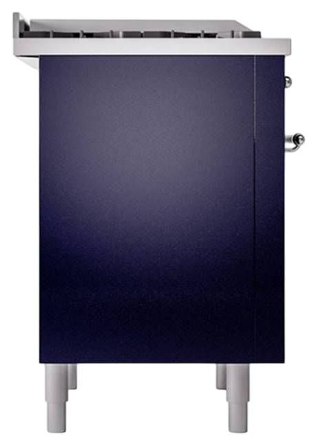 Ilve® Nostalgie II Noblesse 36'' Midnight Blue Pro Style Dual Fuel Range with Chrome Trim-2