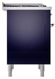 Ilve® Nostalgie II Noblesse 36'' Midnight Blue Pro Style Dual Fuel Range with Chrome Trim-2