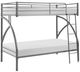 Mazin Furniture Bailey Gray Twin Over Twin Bunk Bed -0
