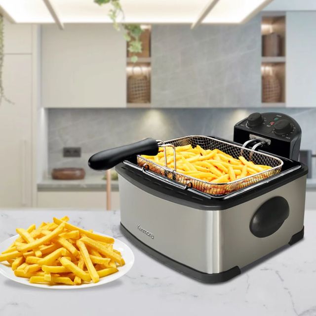 Kenmore® 4L (17 Cup) 1700W Stainless Steel Triple Basket Oil Fryer -2