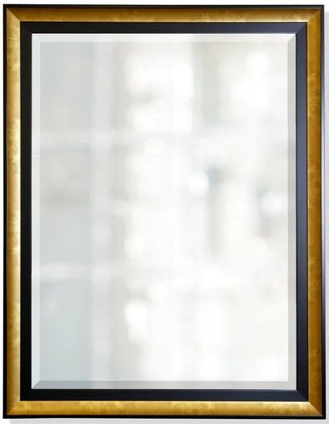 Stylecraft Black/Gold Beveled Framed Wall Mirror-0