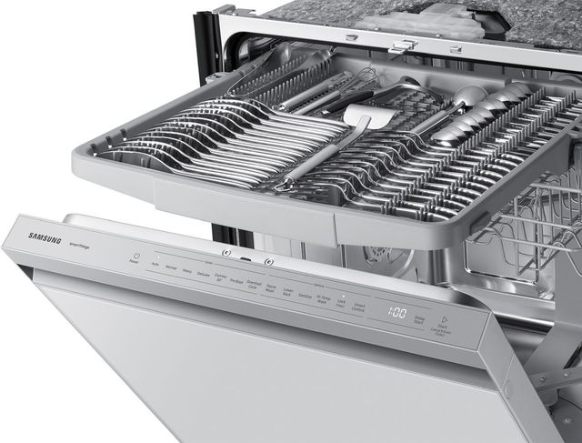 Samsung Bespoke 24" White Glass Top Control Built-In Dishwasher-4