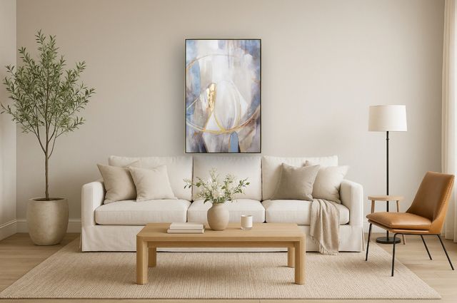 Classy Living Celestial Gold-Accented Abstract Wall Art-1