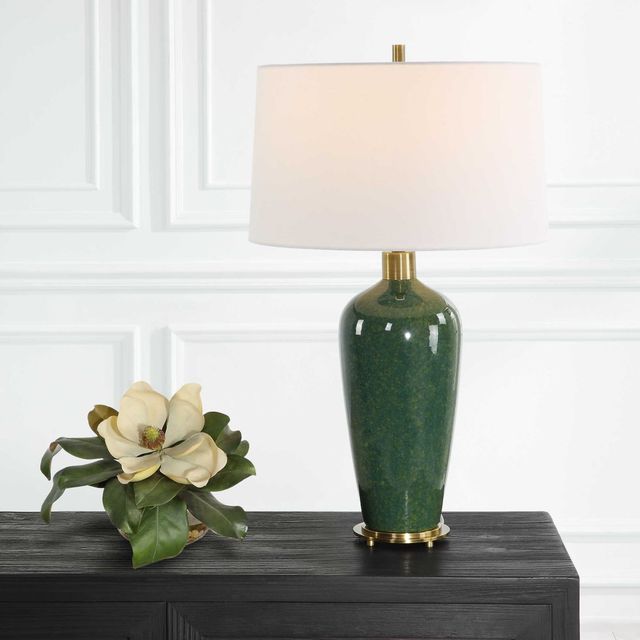 Uttermost® Verdell Dark Mossy Green Table Lamp-1