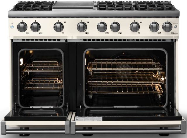Viking® 5 Series 48" Pure White Pro Style Gas (NG) Range with Polished Chrome Trim-1