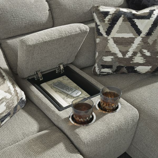 Signature Design by Ashley® Colleyville 4-Piece Stone Left-Arm Facing Power Reclining Sectional and Chaise with Console-6