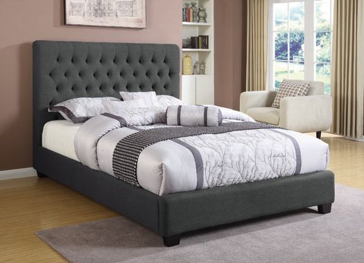 Coaster® Chloe Charcoal Upholstered Queen Headboard-2