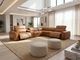 Drew & Jonathan Home Cognac Leather 6pc Reclining Sectional-1