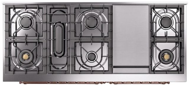 Ilve® Nostalgie II Series 60" White Pro Style Dual Fuel Range-3