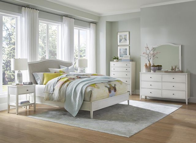 aspenhome® Charlotte White Upholstered King Bed-2