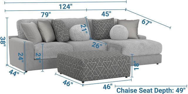 Jackson Furniture Canyon 3-Piece Gray/Platinum/Zinc Right-Arm Facing Sectional and Ottoman-2