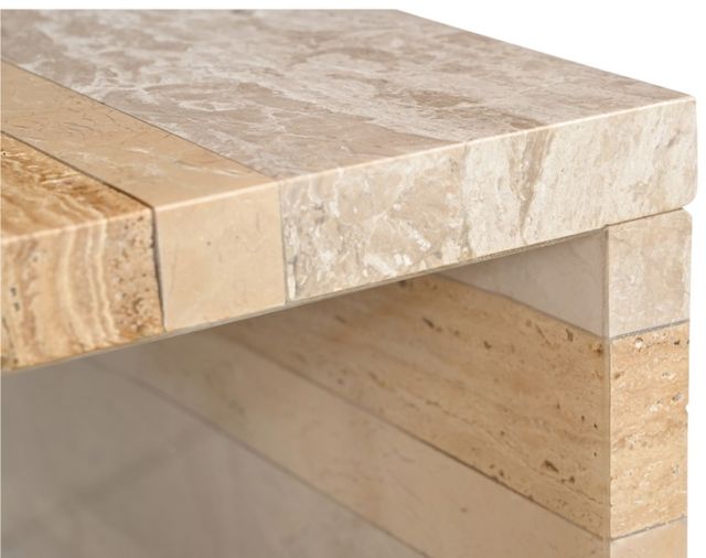 Moe's Home Collection Rosa Beige/Grey/Panther Mixed Marble Accent Table-3