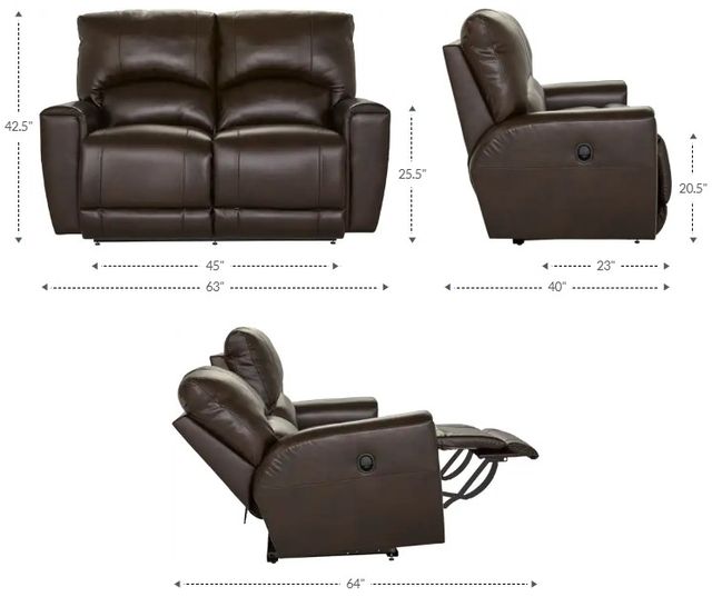 La-Z-Boy® Cassian Charcoal Manual Reclining Loveseat-2