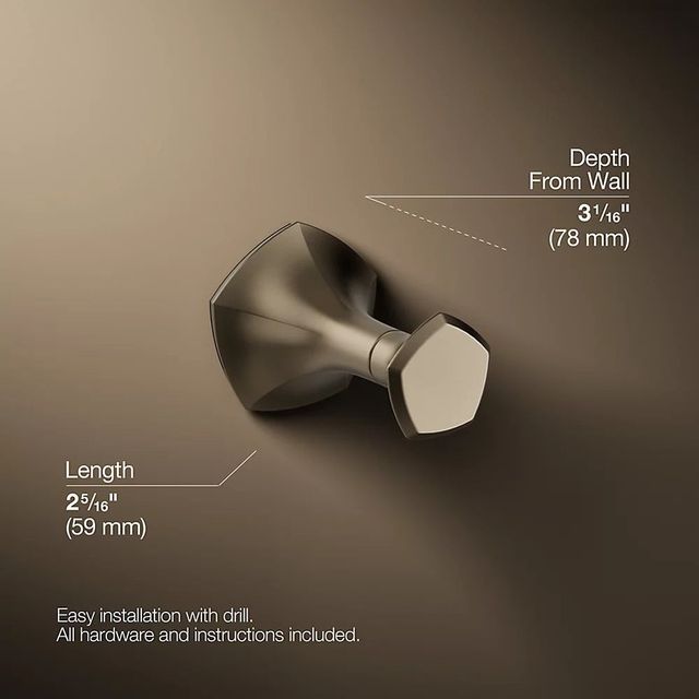 KOHLER® Occasion® Vibrant Brushed Bronze Robe Hook-2