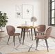 Jofran Inc. Prelude Suede Round Dining Table with Black Base-1