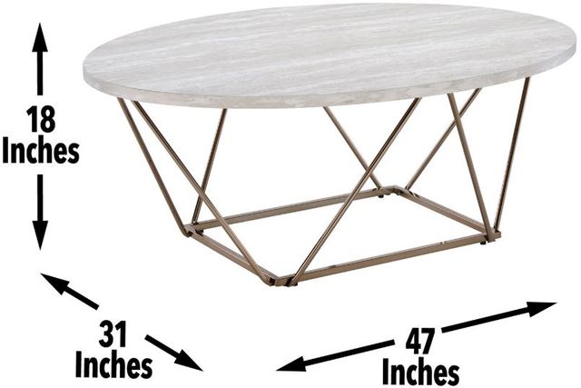 Steve Silver Co. Rowyn 3-Piece White Occasional Table with Copper Base Set-2