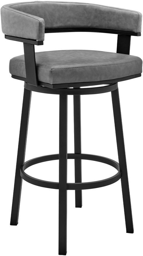 Armen Living Naomi and Lorin 5-Piece Black/Clear/Gray Counter Dining Set-3