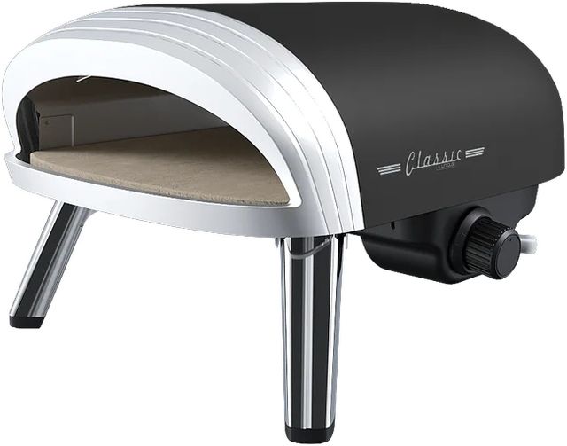 Unique® Appliances Classic Retro 12" Matte Black Liquid Propane Pizza Oven-0