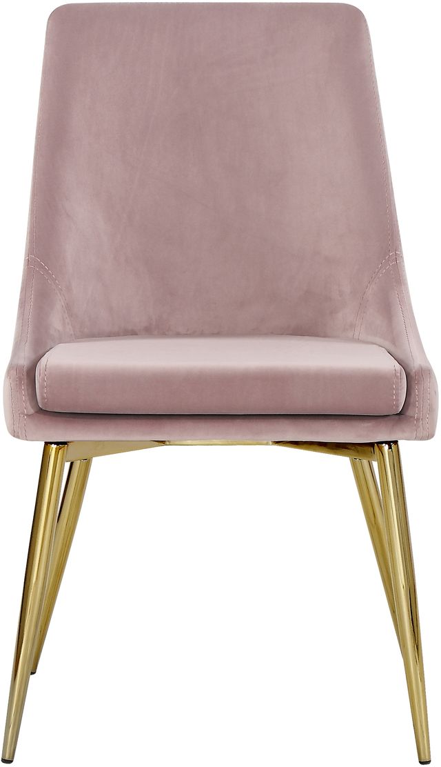 Meridian Furniture Karina Pink/Gold Velvet Dining Chair-1