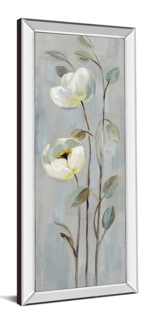 Classy Art Neutral Branches II on Gray by Silvia Vassileva Mirrored Frame Wall Art-1