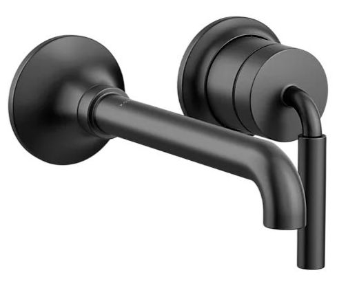 KOHLER® Tone™ Matte Black Wall-Mount Single-Handle Bathroom Sink Faucet-0