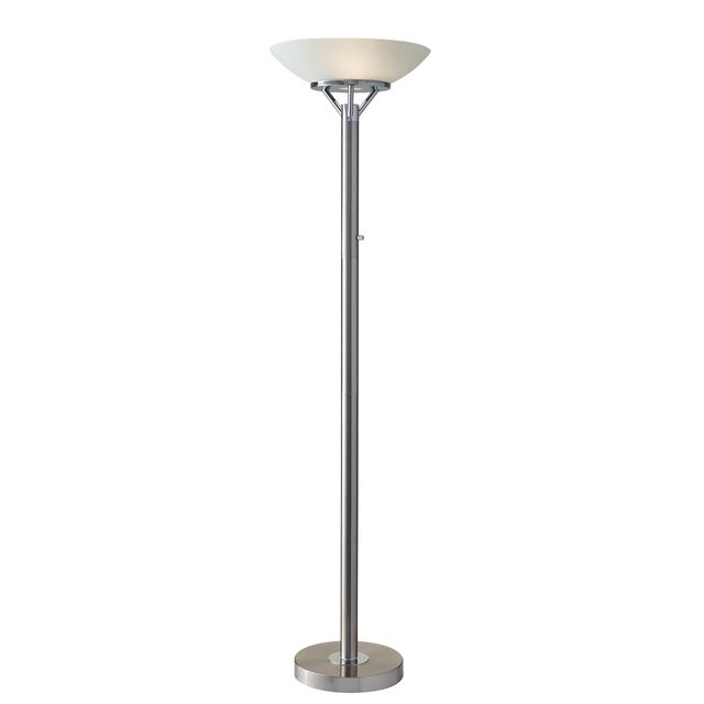 Adesso® Expo Brushed Steel 300W Torchiere-0