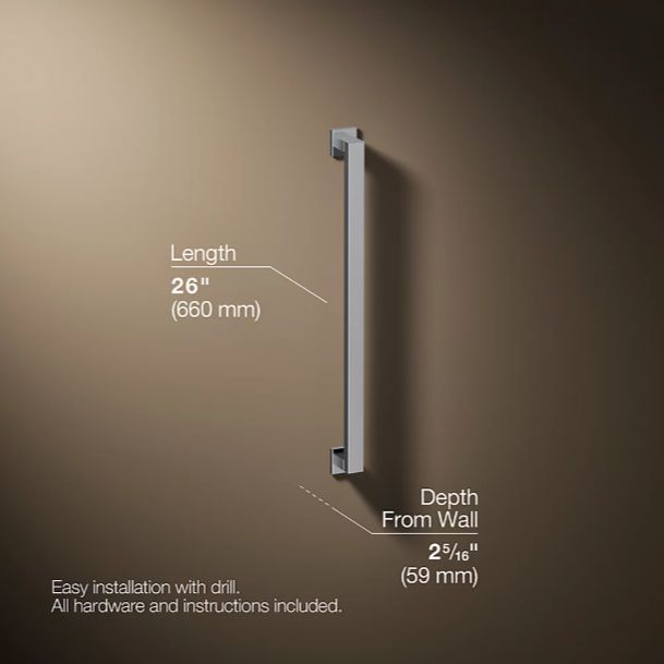 KOHLER® Square Polished Chrome 24" Grab Bar-2