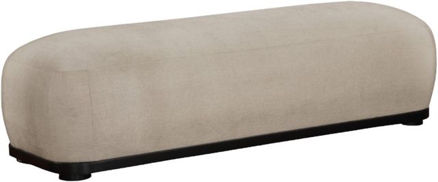 Meridian Furniture Calum Beige/Black Chenille Fabric Bench-0