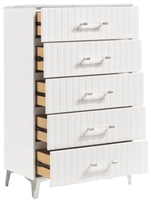 Homelegance® Ripple High Gloss White Chest-3