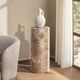 Classic Home Norfolk Brown/Ivory Medium Round Display Pedestal-1