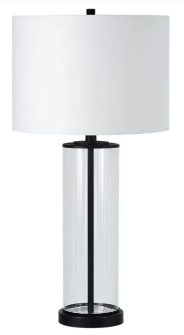 Renwil® Desdemona 2-Piece Clear Glass/Matte Black Table Lamp Set-1